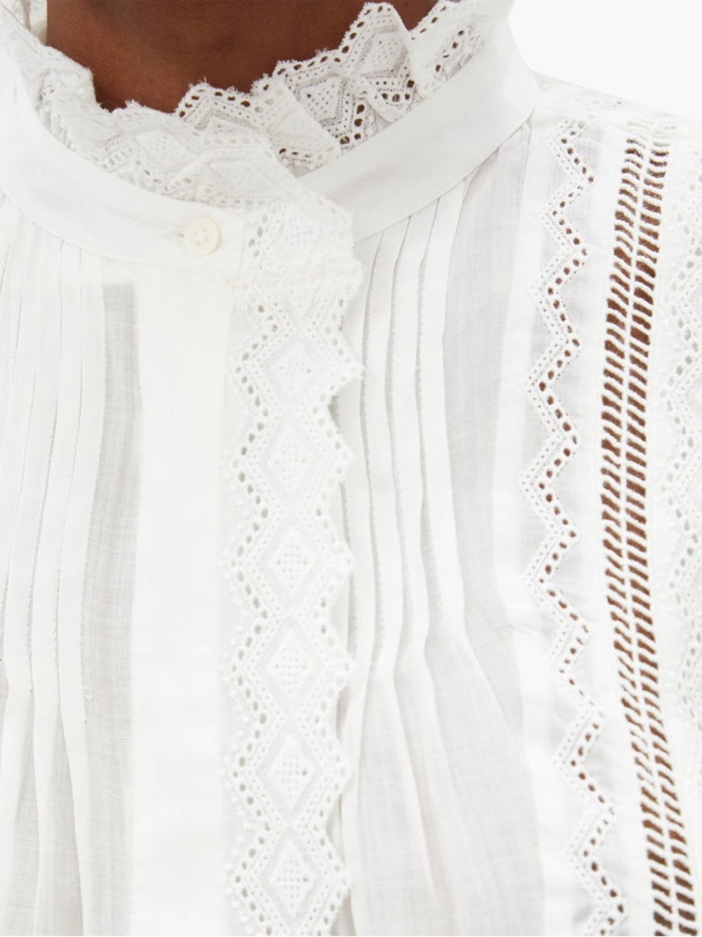 Frame white ruffled lace blouse gorgeous Size Large